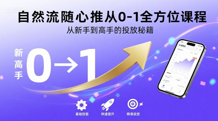 自然流随心推从0-1全方位课程，从新手到高手的投放秘籍-路子网