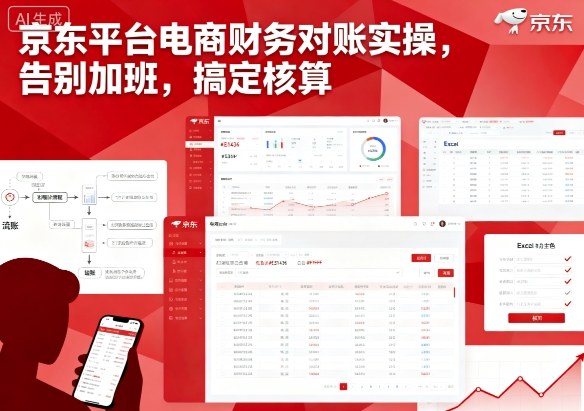 京东平台电商财务对账实操，告别加班，搞定核算-路子网