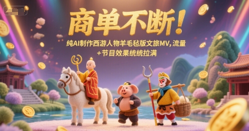 商单不断！纯AI制作西游人物羊毛毡版文旅MV，流量+节目效果统统拉满-路子网
