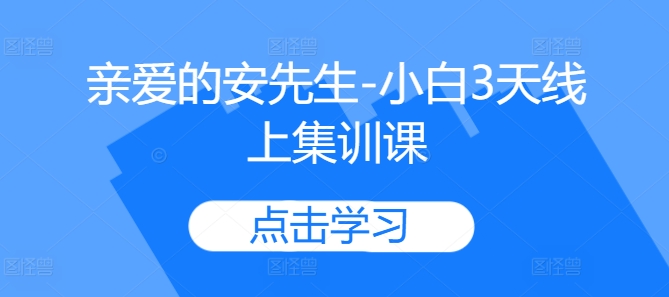 亲爱的安先生-小白3天线上集训课-路子网