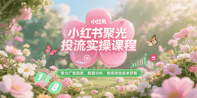 小红书聚光投流实操课程，聚光广告投放、数据分析、做高效低成本获客-路子网