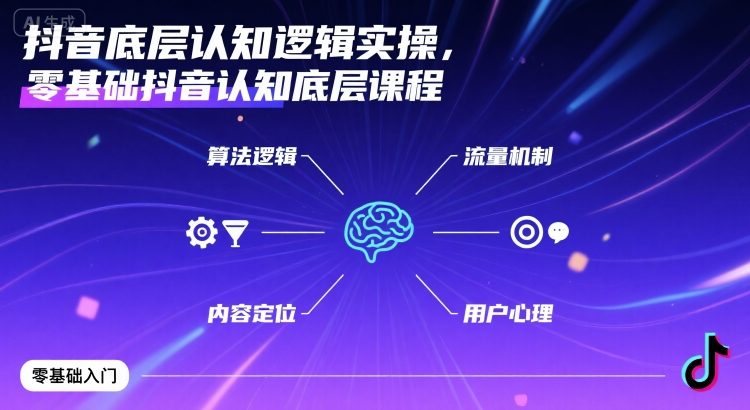抖音底层认知逻辑实操，零基础抖音认知底层课程-路子网