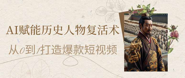 AI赋能历史人物复活术：从0到1打造爆款短视频-路子网