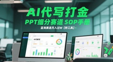 AI代写打金，PPT细分赛道SOP手册，蓝海赛道月入过W【附工具】-路子网