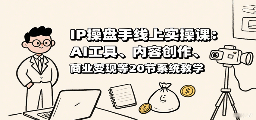 IP操盘手线上实操课：AI工具、内容创作、商业变现等20节系统教学-路子网