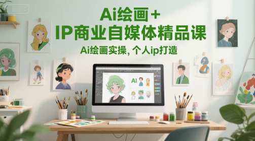 Ai绘画+IP商业自媒体精品课，Ai绘画实操，个人ip打造-路子网