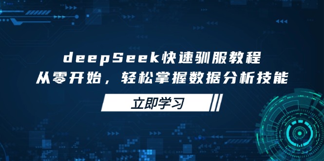 deepSeek快速驯服教程，从零开始，轻松掌握数据分析技能-路子网