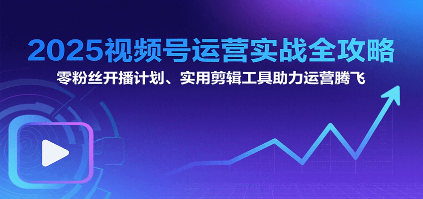 2025视频号运营实战全攻略：零粉丝开播计划、起号到到变现思维逻辑方法-路子网