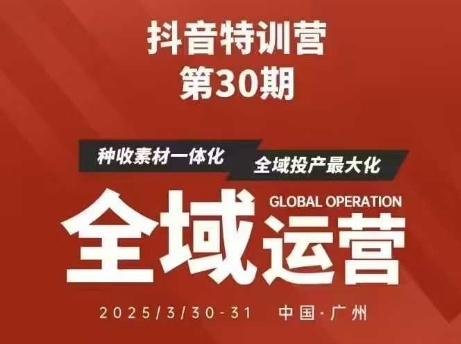 抖音特训营第30期线下培训资料，没有录音视频，正版整理的脑图资料及学员总结核心点-路子网