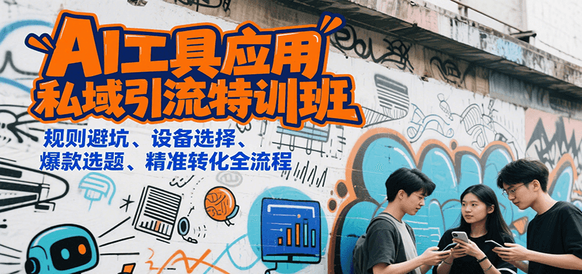 AI工具应用私域引流特训班，规则避坑、设备选择、爆款选题、精准转化全流程-路子网