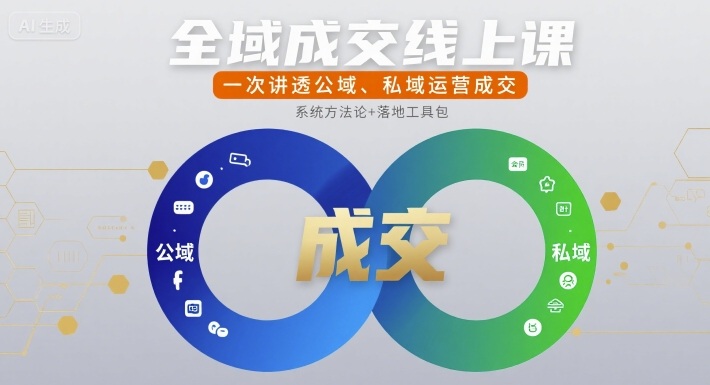 全域成交线上课，一次讲透公域、私域运营成交-路子网