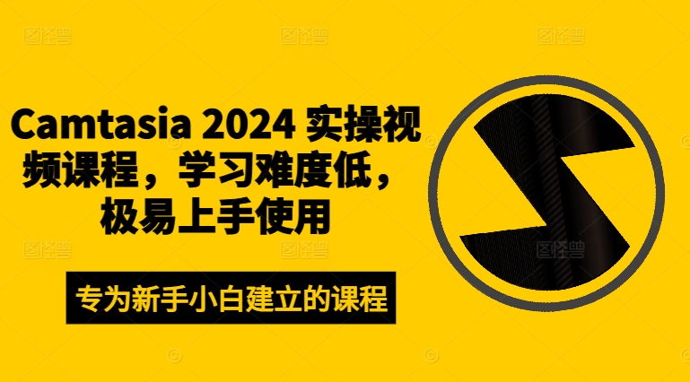 Camtasia 2024 实操视频课程，学习难度低，极易上手使用-路子网