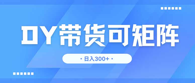 DY带货，日入300＋矩阵无上限-路子网