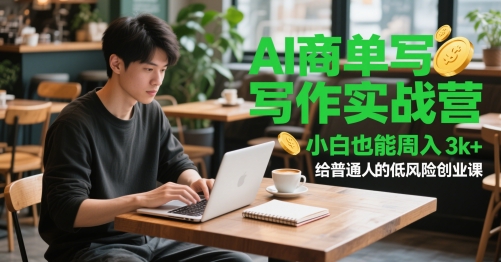 AI商单写作实战营，小白也能周入3k+，给普通人的低风险创业课-路子网