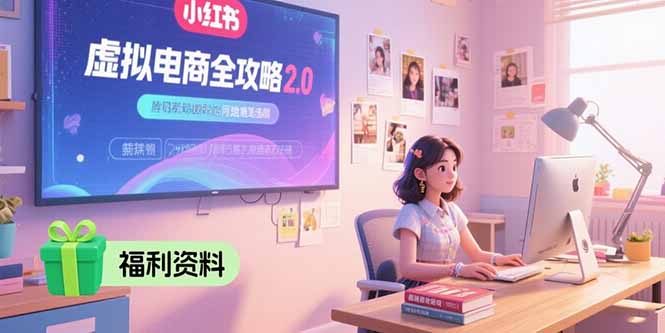 虚拟电商全攻略2.0，开店选品实操流程，账号定位、货源发布、笔记发布技巧-路子网