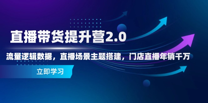 直播带货提升营2.0：流量逻辑数据，直播场景主题搭建，门店直播年销千万-路子网