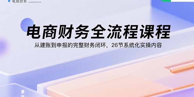 电商财务全流程课程：从建账到申报的完整财务闭环，26节系统化实操内容-路子网