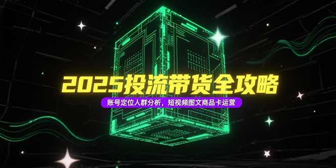 2025投流带货全攻略，账号定位人群分析，短视频图文商品卡运营-路子网