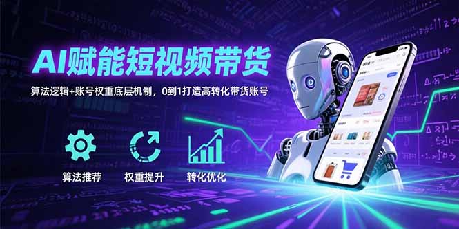 AI赋能短视频带货：算法逻辑+账号权重底层机制，0到1打造高转化带货账号-路子网