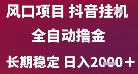 风口项目，六月最新玩法抖音无人挂G，全自动撸金，长期稳定 日入2k+【揭秘】-路子网