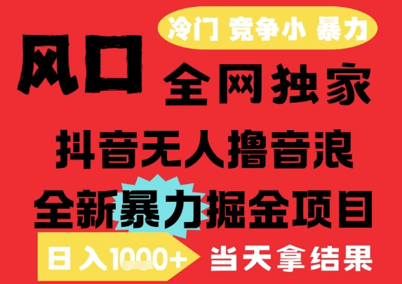 25年6月高爆抖音无人直播最新撸音浪掘金项目，解放双手小白可做，无脑日入1k+，门槛低【揭秘】-路子网