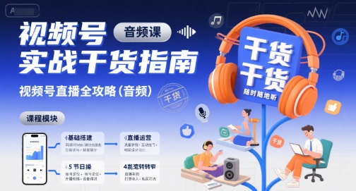 视频号实战干货指南，视频号直播全攻略(音频)-路子网