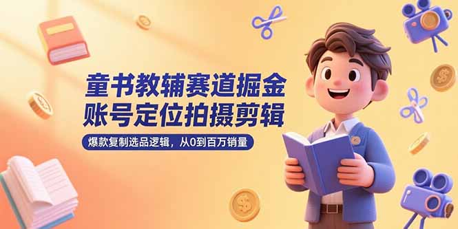 童书教辅赛道掘金，账号定位拍摄剪辑，爆款复制选品逻辑，从0到百万销量-路子网