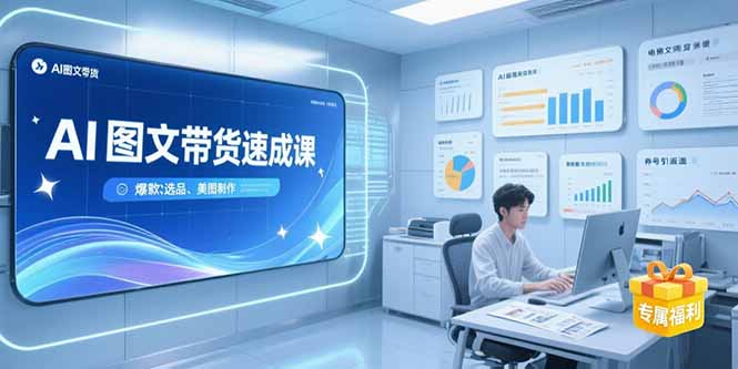 AI图文带货速成课，养号引流秘籍，爆款选品策略，美图制作全流程-路子网