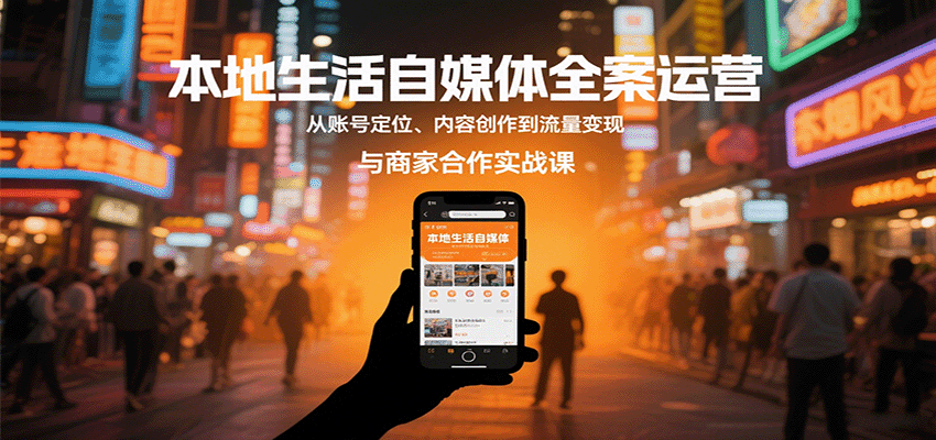 本地生活自媒体全案运营，从账号定位、内容创作到流量变现与商家合作实战课-路子网