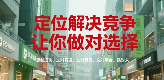 定位解决竞争，让你做对选择，复制成功，选对赛道，选对品类，选对平台，选对人-路子网