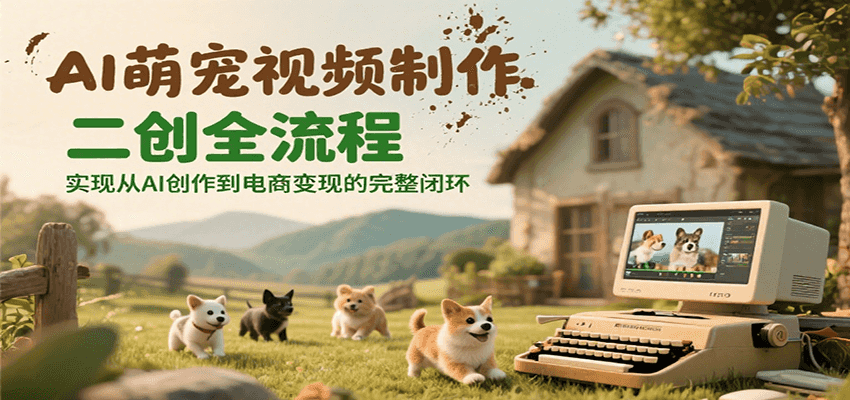 AI萌宠视频制作二创全流程，实现从AI创作到电商变现的完整闭环-路子网