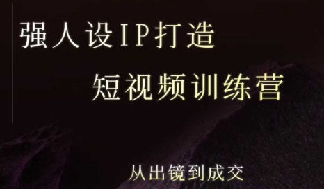 强人设ip打造课，8月​最新5天短视频ip训练营，从出镜到成交-路子网