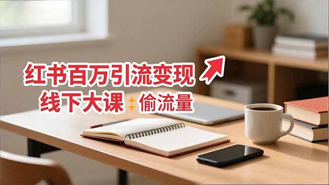 小红书百万引流变现-11月线下大课:分享从0到百万引流路径,手把手教偷流量、拿结果-路子网