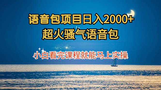 语音包项目 日入2000+ 超火骚气语音包小白看完课程就能马上实操-路子网
