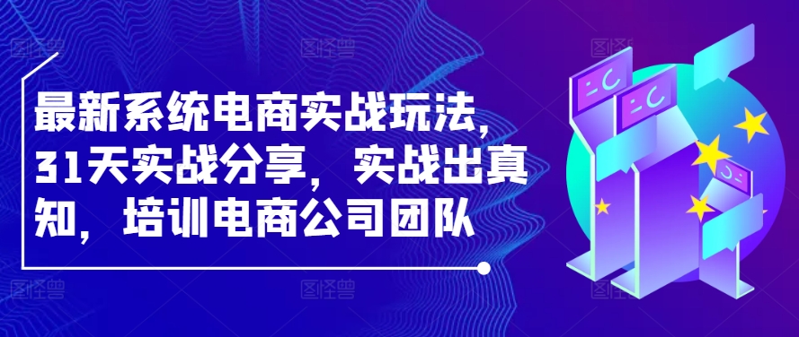 最新系统电商实战玩法，31天实战分享，实战出真知，培训电商公司团队-路子网