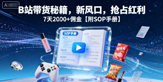 B站带货秘籍，新风口，抢占红利，7天2k+佣金【附SOP手册】-路子网