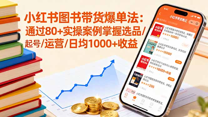 小红书图书带货爆单法：通过80+实操案例掌握选品/起号/运营/日均1000+收益-路子网
