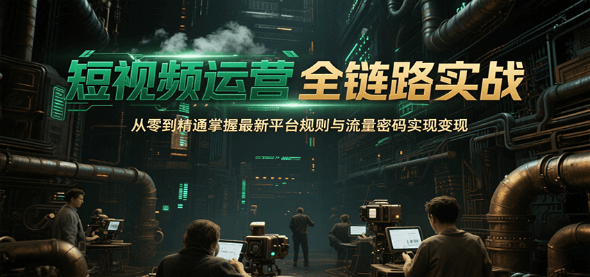 短视频运营全链路实战，从零到精通掌握最新平台规则与流量密码实现变现-路子网