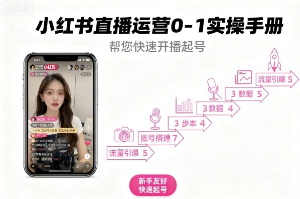 小红书直播运营0-1实操手册，帮您快速开播起号-路子网