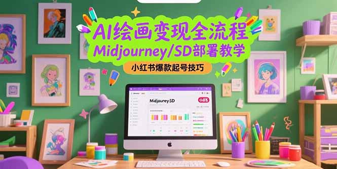 AI绘画变现全流程，Midjourney/SD部署教学，小红书爆款起号技巧-路子网