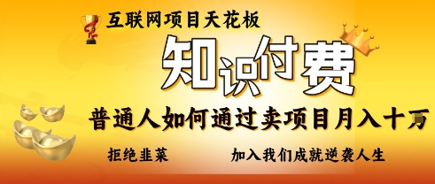 互联网项目天花板，知付付费项目，普通人如何通过卖项目月入十个，拒绝韭菜【揭秘】-路子网