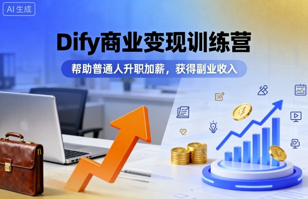 Dify商业变现训练营，帮助普通人升职加薪，获得副业收入-路子网