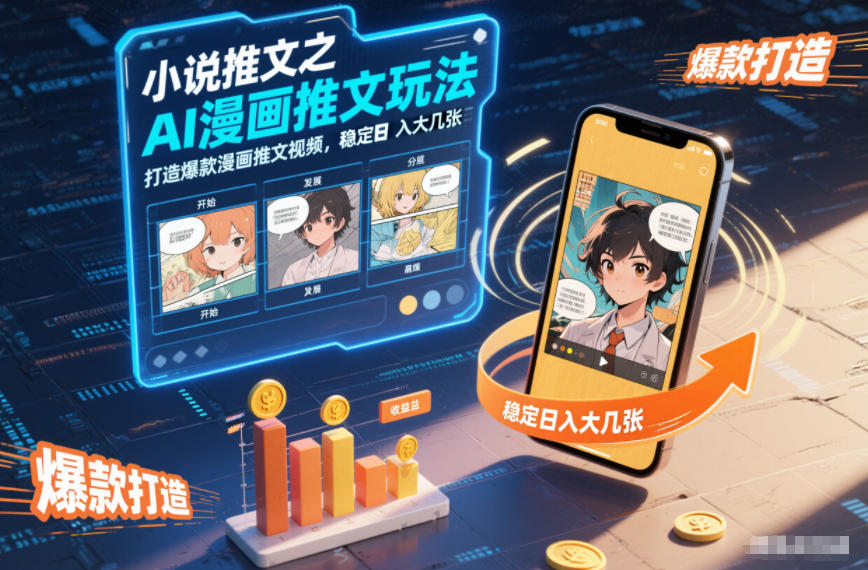 小说推文之AI漫画推文玩法，打造爆款漫画推文视频，稳定日入大几张-路子网