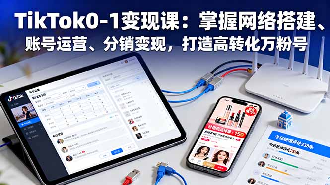 TikTok0-1变现课：掌握网络搭建、账号运营、分销变现，打造高转化万粉号-路子网