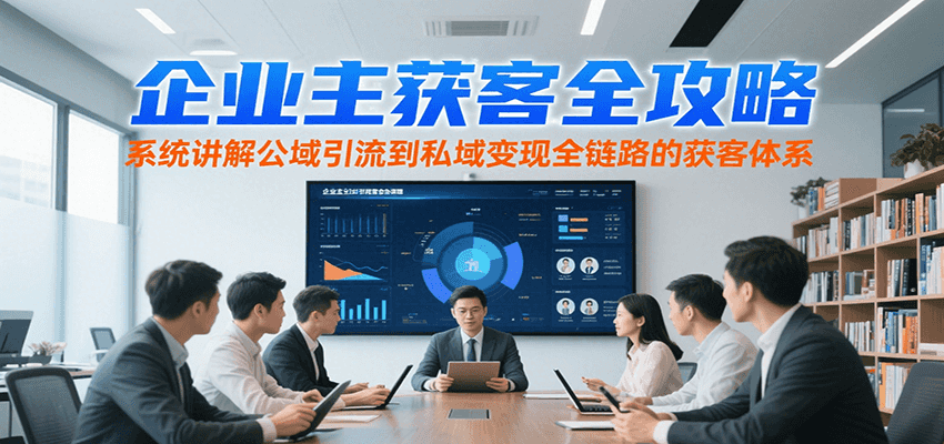 企业主获客全攻略，系统讲解公域引流到私域变现全链路的获客体系-路子网