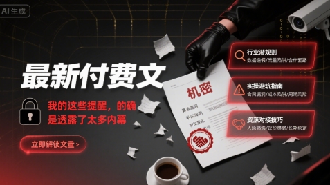 最新付费文：我的这些提醒，的确是透露了太多内幕-路子网