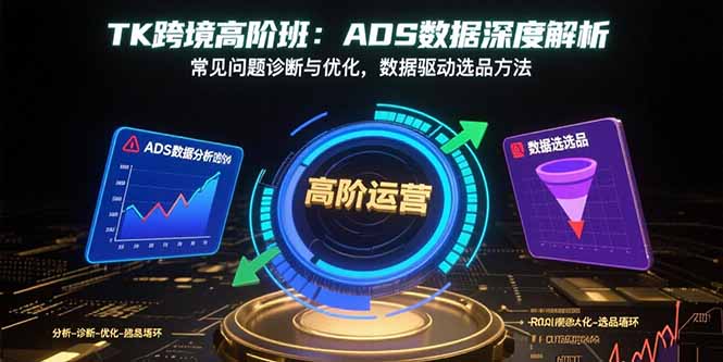 TK跨境高阶班：ADS数据深度解析，常见问题诊断与优化，数据驱动选品方法-路子网