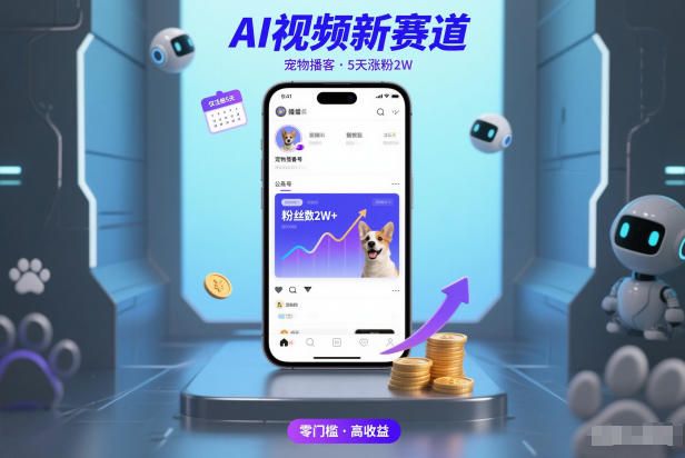 AI视频新赛道，宠物播客仅注册5天涨粉2W，收益非常可观-路子网