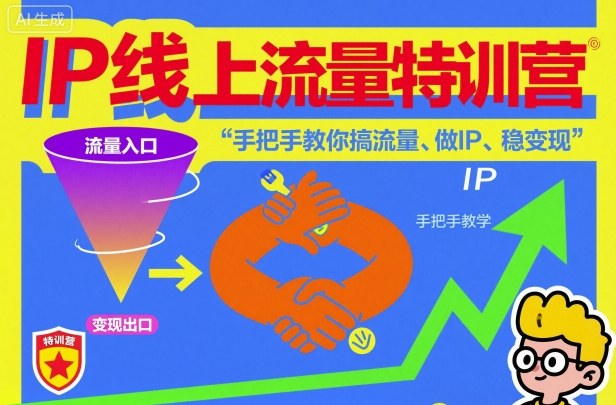 IP线上流量特训营，手把手教你搞流量、做IP、稳变现-路子网