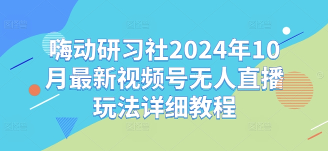 嗨动研习社2024年10月最新视频号无人直播玩法详细教程-路子网